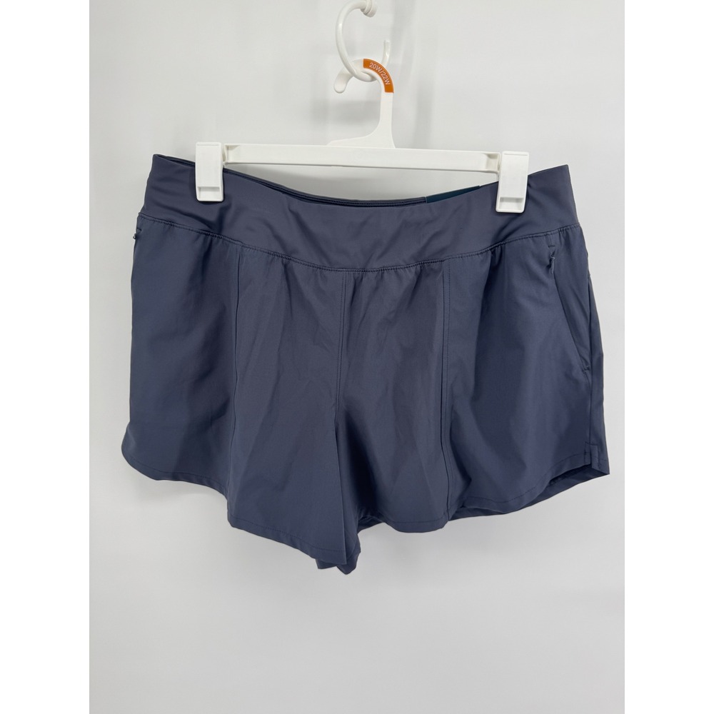 Tek Gear Womens XXL Gray 5 In Inseam Mid Rise Athletic Shorts NWT Zipper Pocket